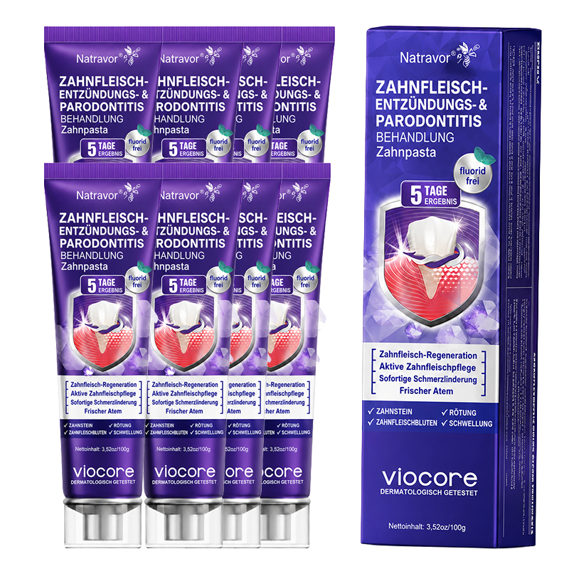 𝐍𝐚𝐭𝐫𝐚𝐯𝐨𝐫® VioCore Zahnpasta zur Behandlung von Zahnfleischentzündungen und Parodontitis mit Bienengift